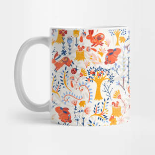 Spring Red Rabbits in Forest Mug